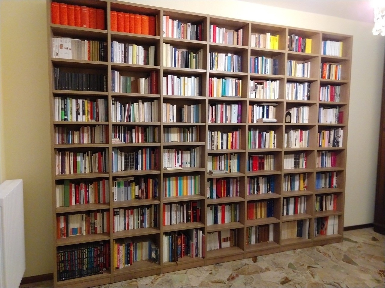 Librerie su misura soggiorno 7 vani in Rovere Naturale
